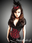 Underbust - red silk lace